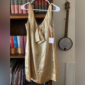Silk striped sleeveless dress